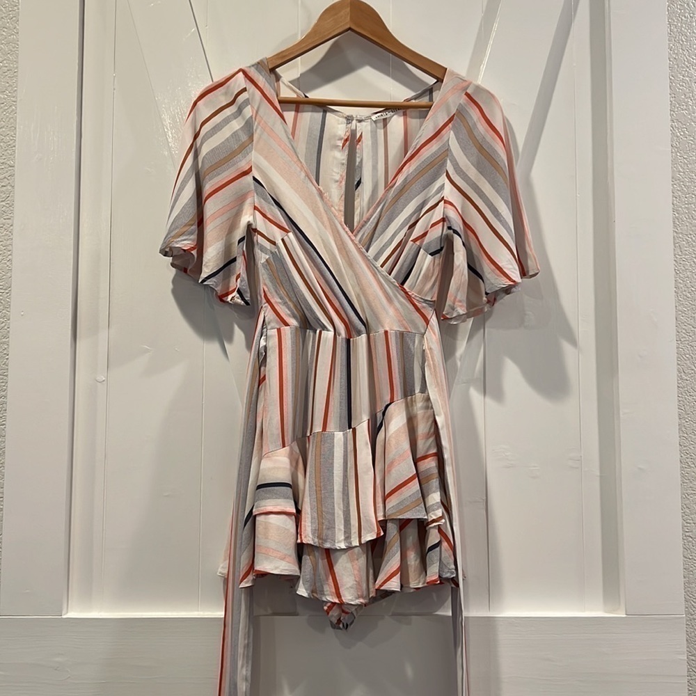 Saints and Secrets Striped Romper Size Small